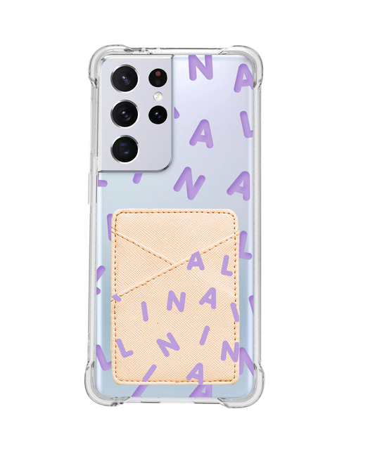 Android Phone Wallet Case - CUSTOM Monogram 2.0 Lilac