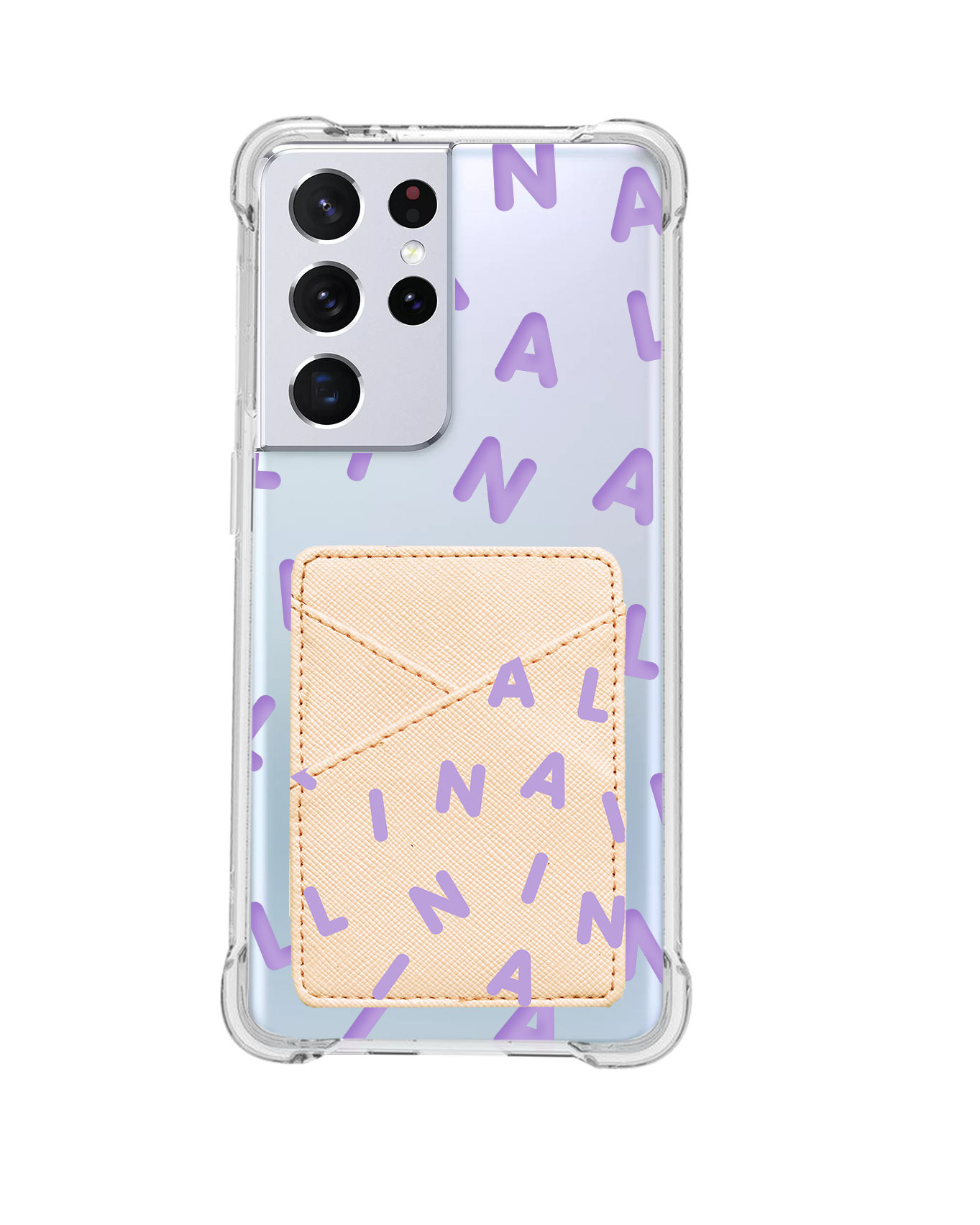 Android Phone Wallet Case - CUSTOM Monogram 2.0 Lilac