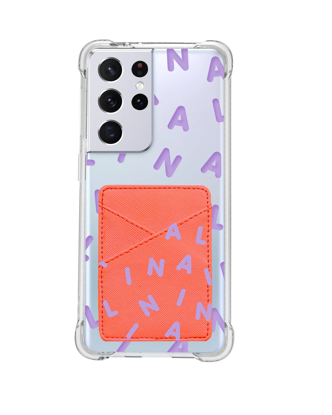 Android Phone Wallet Case - CUSTOM Monogram 2.0 Lilac