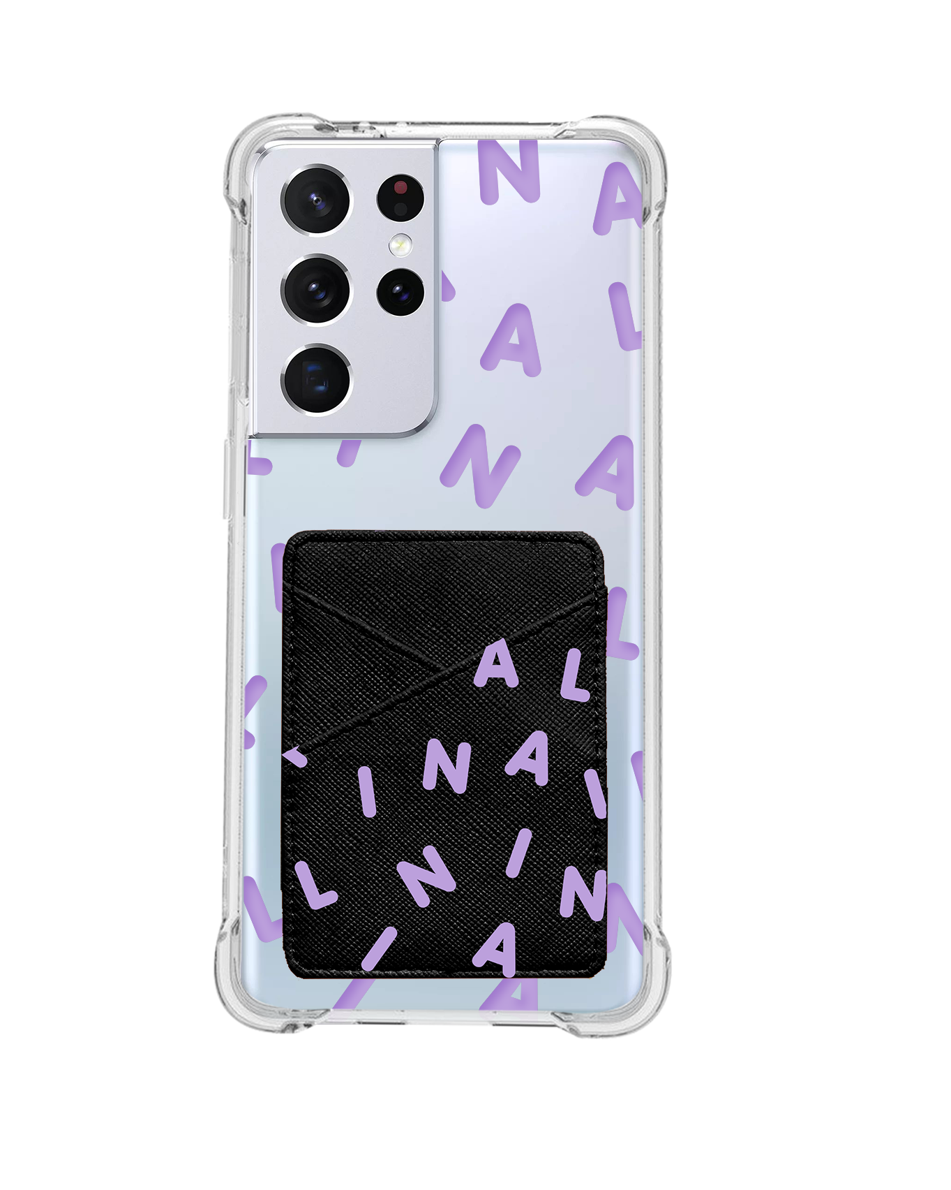 Android Phone Wallet Case - CUSTOM Monogram 2.0 Lilac