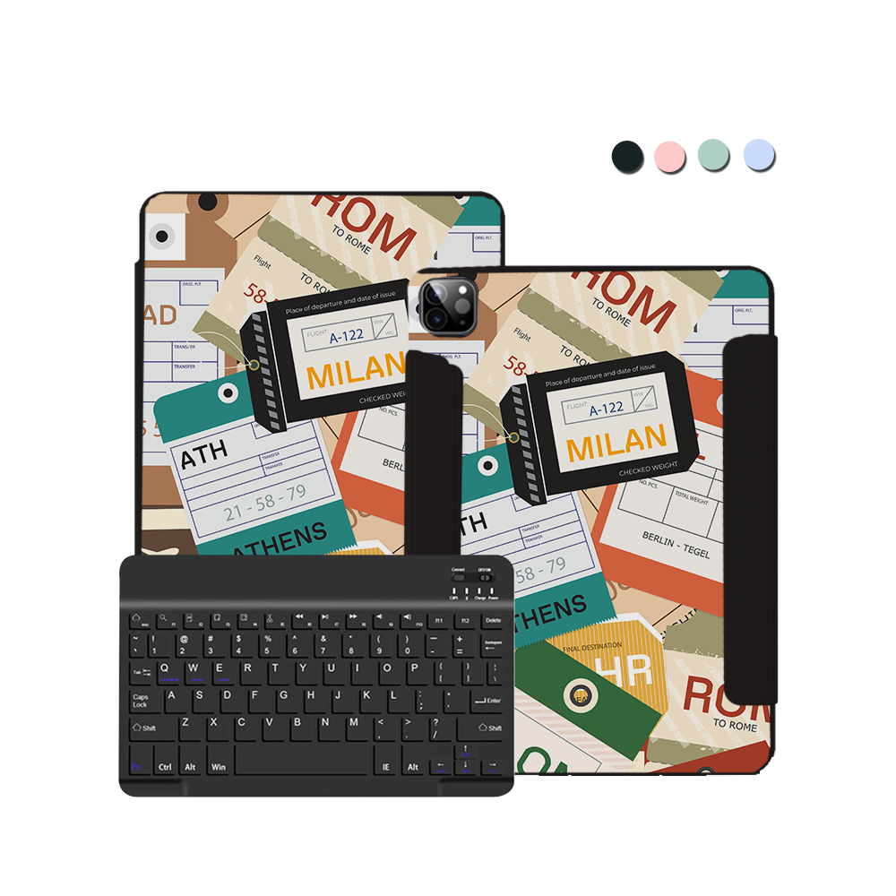 iPad / Android Tab Wireless Keyboard Flipcover - Luggage Tag
