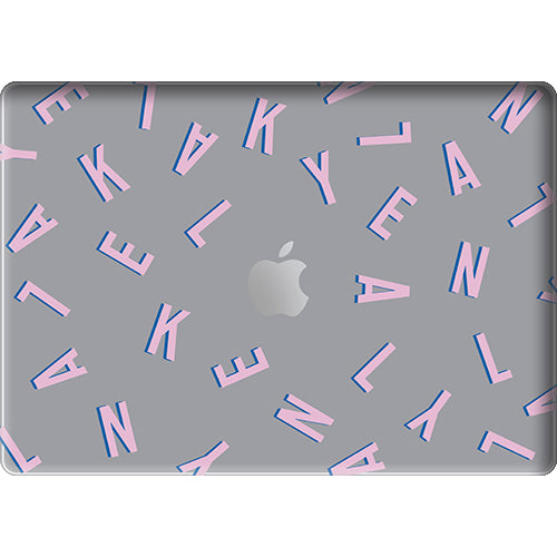 Macbook Snap Case - CUSTOM MONOGRAM Cotton Candy