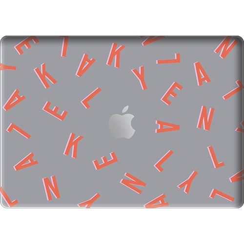Macbook Snap Case - CUSTOM MONOGRAM Coral