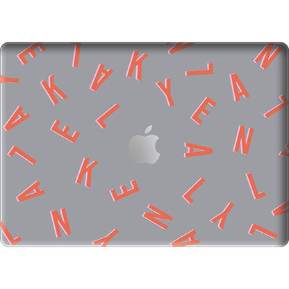 Macbook Snap Case - CUSTOM MONOGRAM Coral