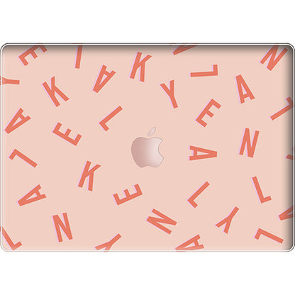 Macbook Snap Case - CUSTOM MONOGRAM Coral