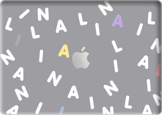 Macbook Snap Case - CUSTOM MONOGRAM 2.0 White