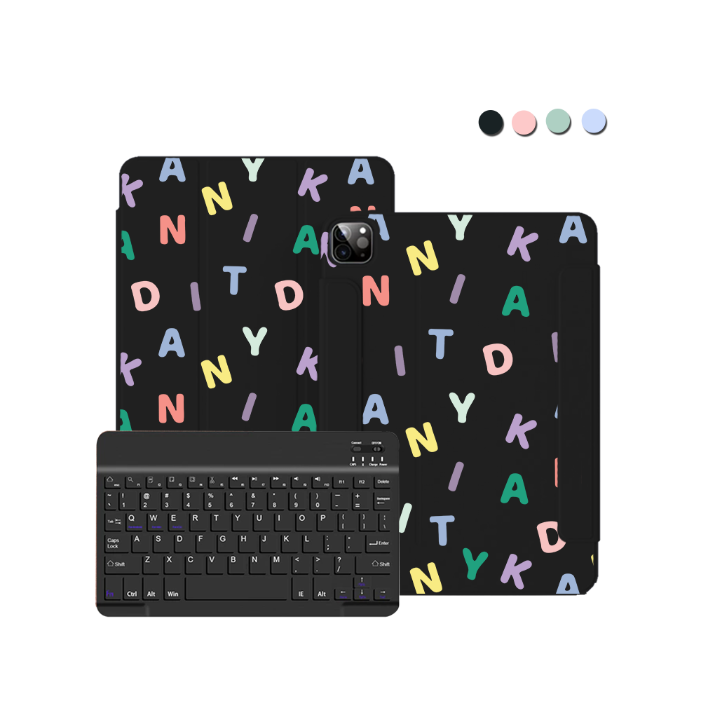 iPad / Android Tab Wireless Keyboard Flipcover - CUSTOM Monogram 2.0 Rainbow