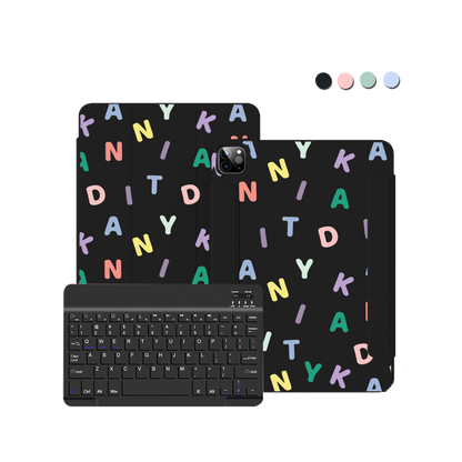 iPad / Android Tab Wireless Keyboard Flipcover - CUSTOM Monogram 2.0 Rainbow