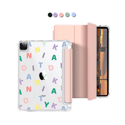 iPad Macaron Flip Cover - CUSTOM MONOGRAM 2.0 Rainbow