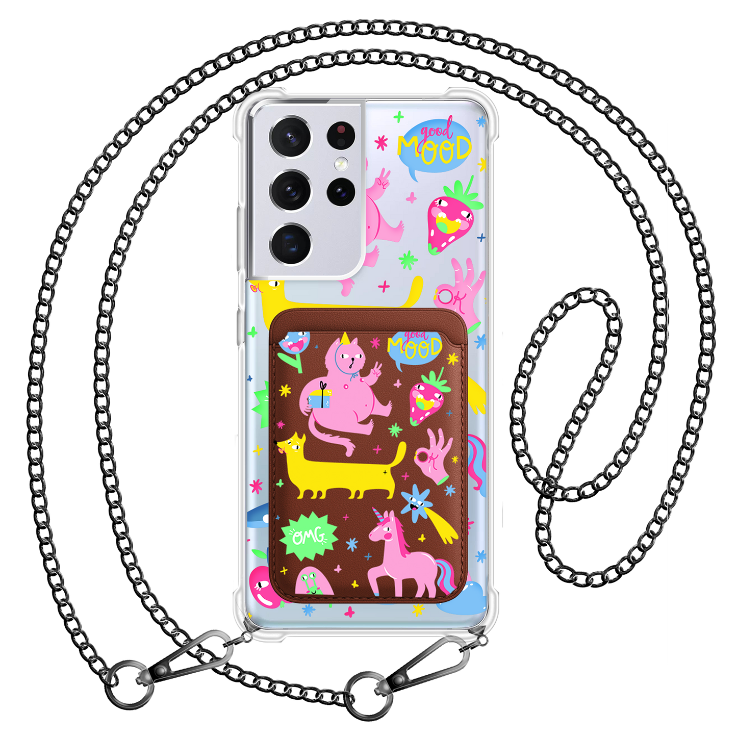 Android Magnetic Wallet Case - Monster Say Good Mood