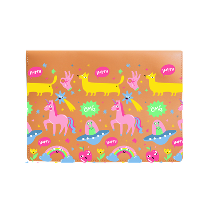 Vegan Leather Sleeve - Monster Say Good Mood