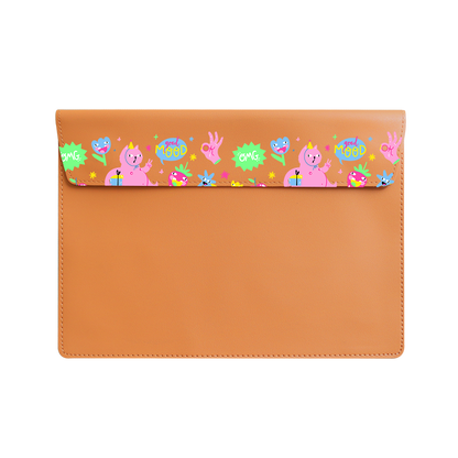 Vegan Leather Sleeve - Monster Say Good Mood