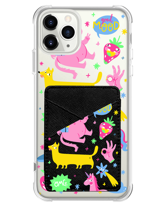 iPhone Phone Wallet Case - Monster Say Good Mood