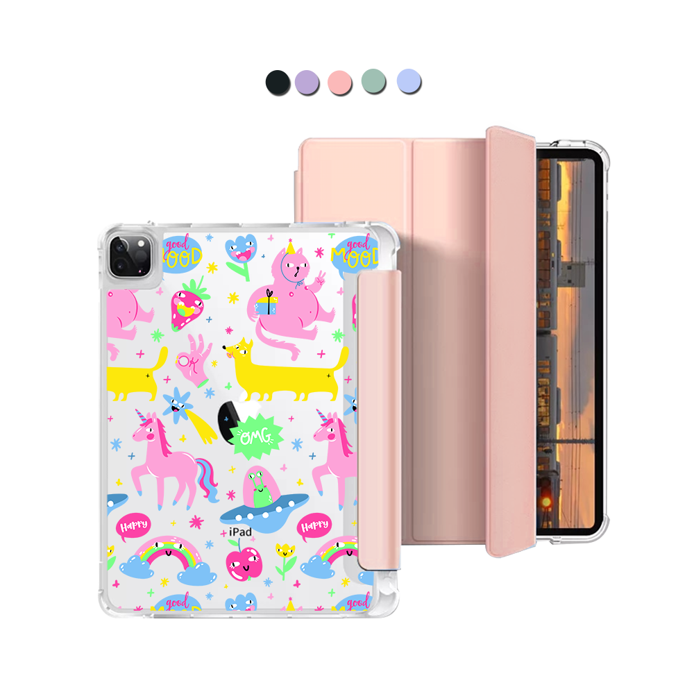 iPad Macaron Flip Cover - Monster Say Good Mood