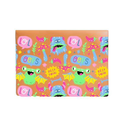 Vegan Leather Sleeve - Monster Say Keep Going