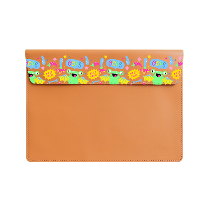 Vegan Leather Sleeve - Monster Say Keep Going