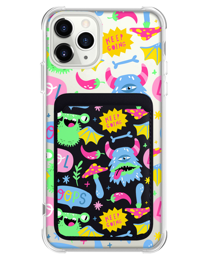 iPhone Magnetic Wallet Case - Monster Say Keep Going