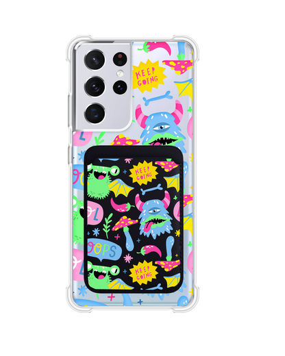 Android Magnetic Wallet Case - Monster Say Keep Going