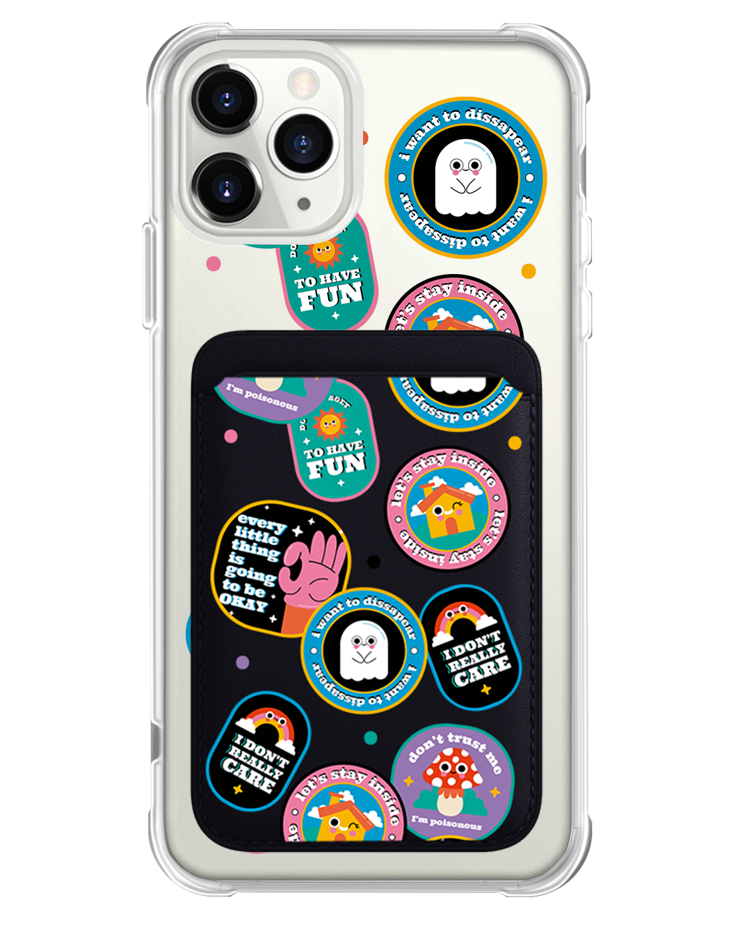 iPhone Magnetic Wallet Case - Monster Sticker Pack