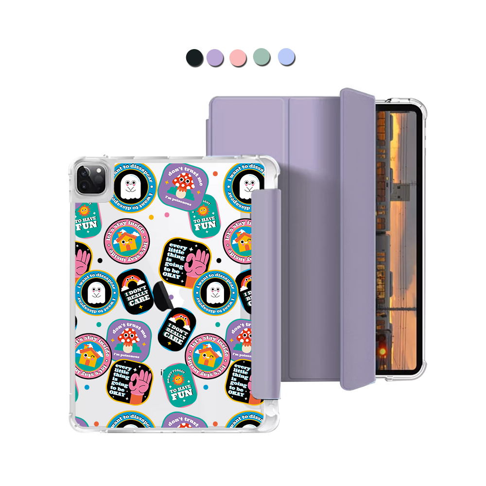 iPad Macaron Flip Cover - Monster Sticker Pack