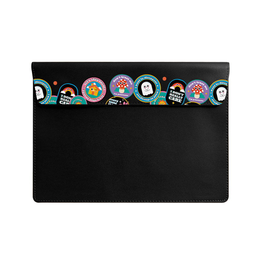 Vegan Leather Sleeve - Monster Sticker Pack