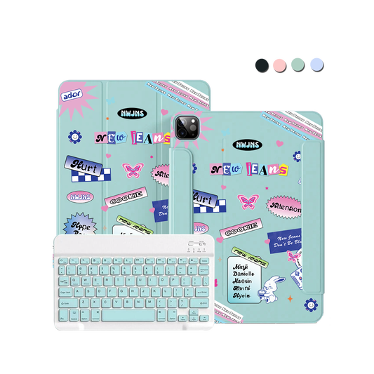 iPad / Android Tab Wireless Keyboard Flipcover - New Jeans Sticker