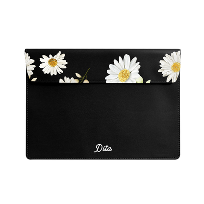 Vegan Leather Sleeve - October Chrysanthemum