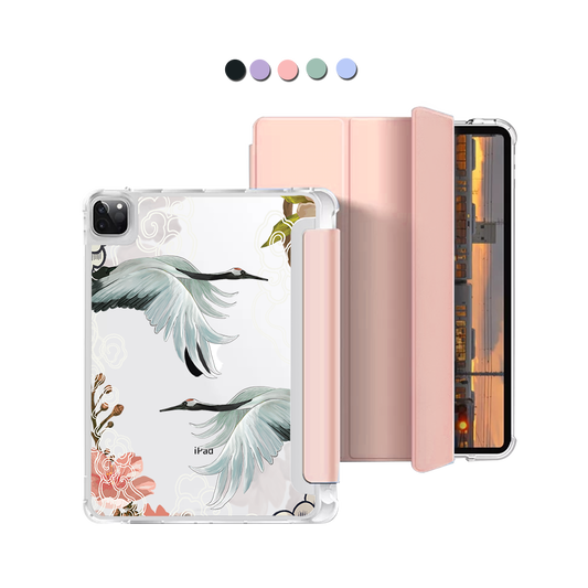 iPad Macaron Flip Cover - Oil Painting Birds