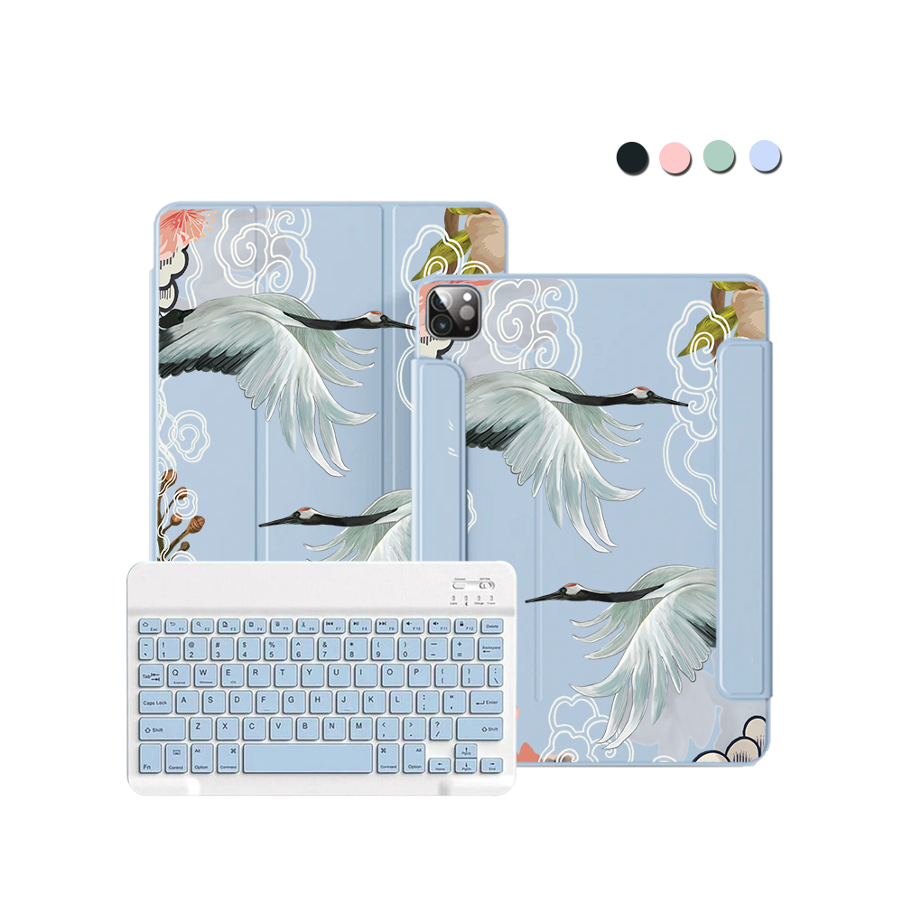 iPad Wireless Keyboard Flipcover - Oil Painting Bird