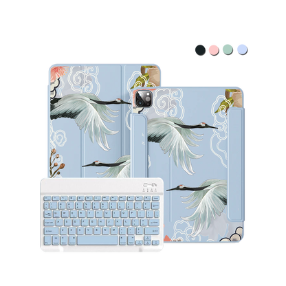 iPad / Android Tab Wireless Keyboard Flipcover - Oil Painting Bird