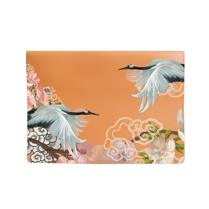 Vegan Leather Sleeve - Oil Painting Birds