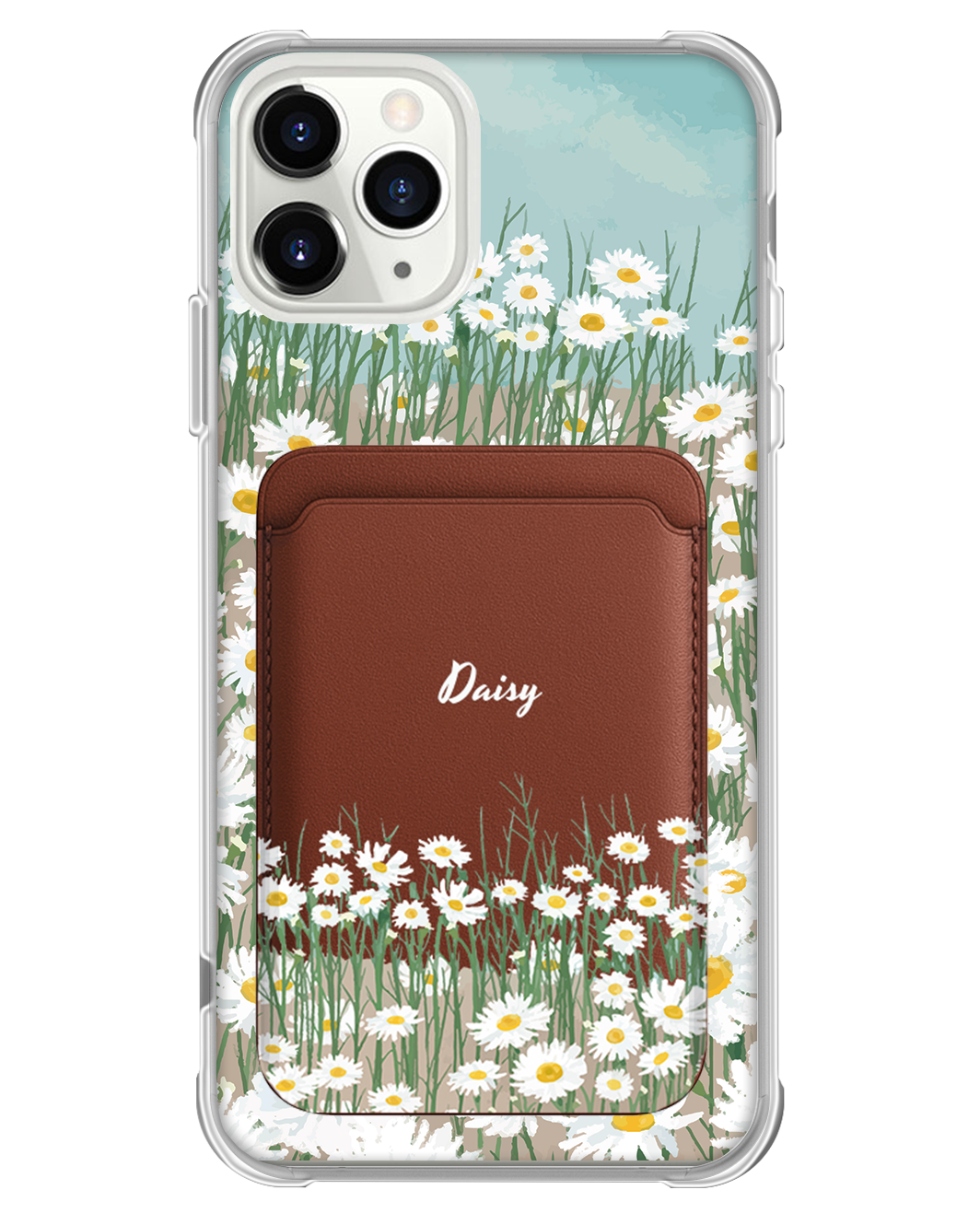 iPhone Magnetic Wallet Case - Oil Painting Daisy