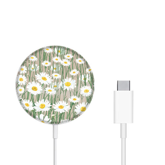 Magnetic Wireless Charger - Oil Painting Daisy