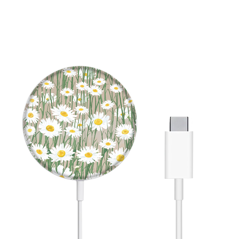 Magnetic Wireless Charger - Oil Painting Daisy