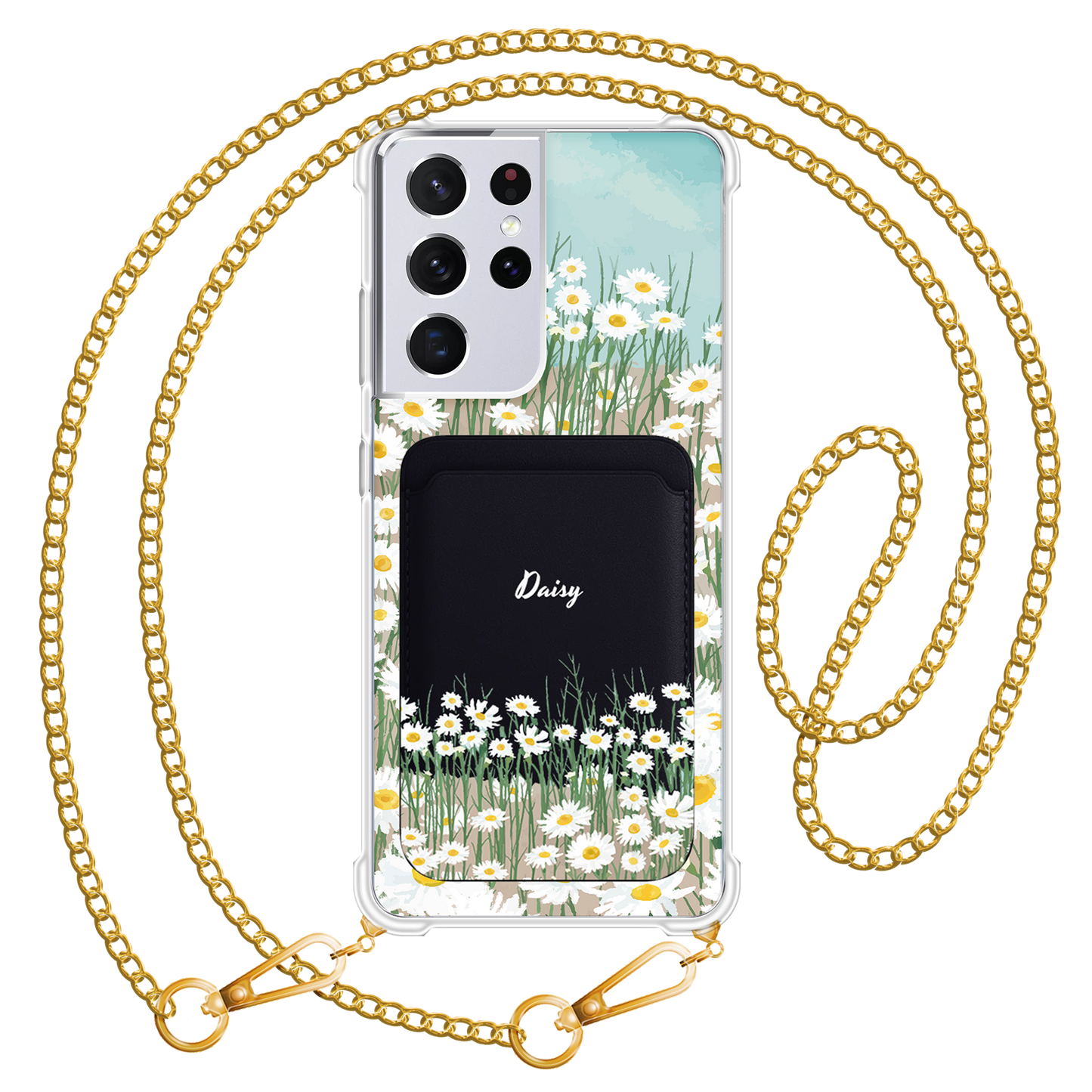 Android Magnetic Wallet Case - Oil Painting Daisy