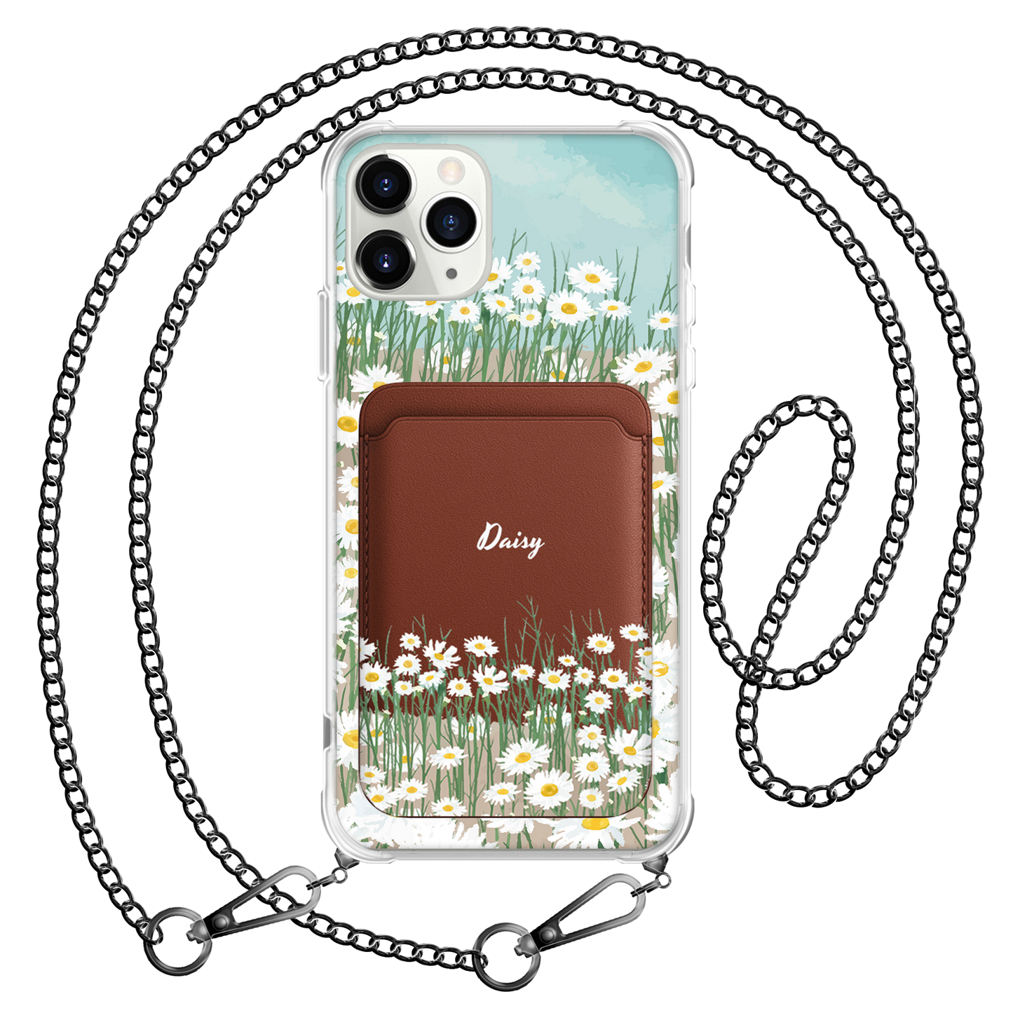 iPhone Magnetic Wallet Case - Oil Painting Daisy