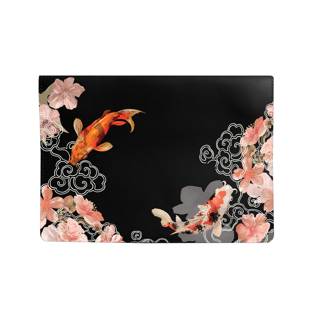 Vegan Leather Sleeve - Oil Painting Koi