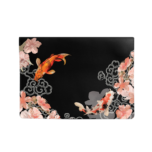 Vegan Leather Sleeve - Oil Painting Koi