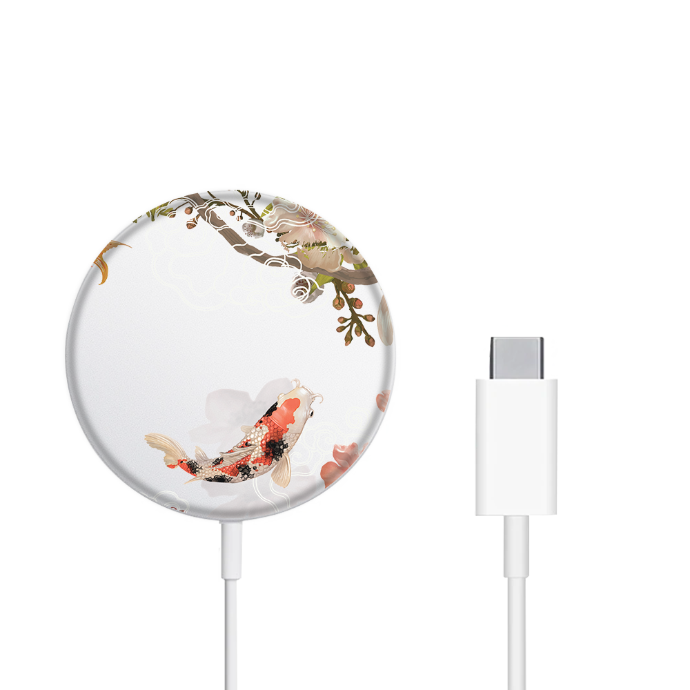 Magnetic Wireless Charger - Oil Painting Koi