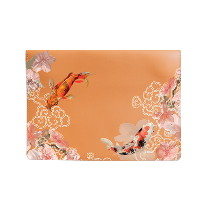 Vegan Leather Sleeve - Oil Painting Koi