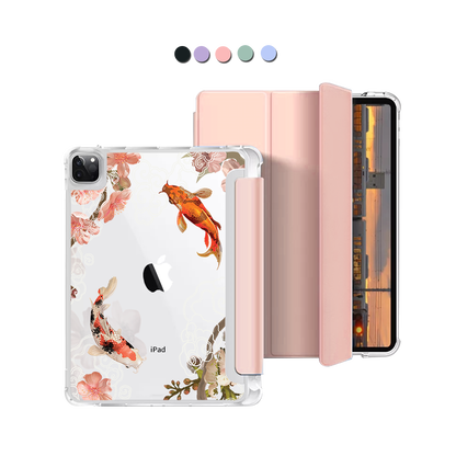 iPad Macaron Flip Cover - Oil Painting Koi
