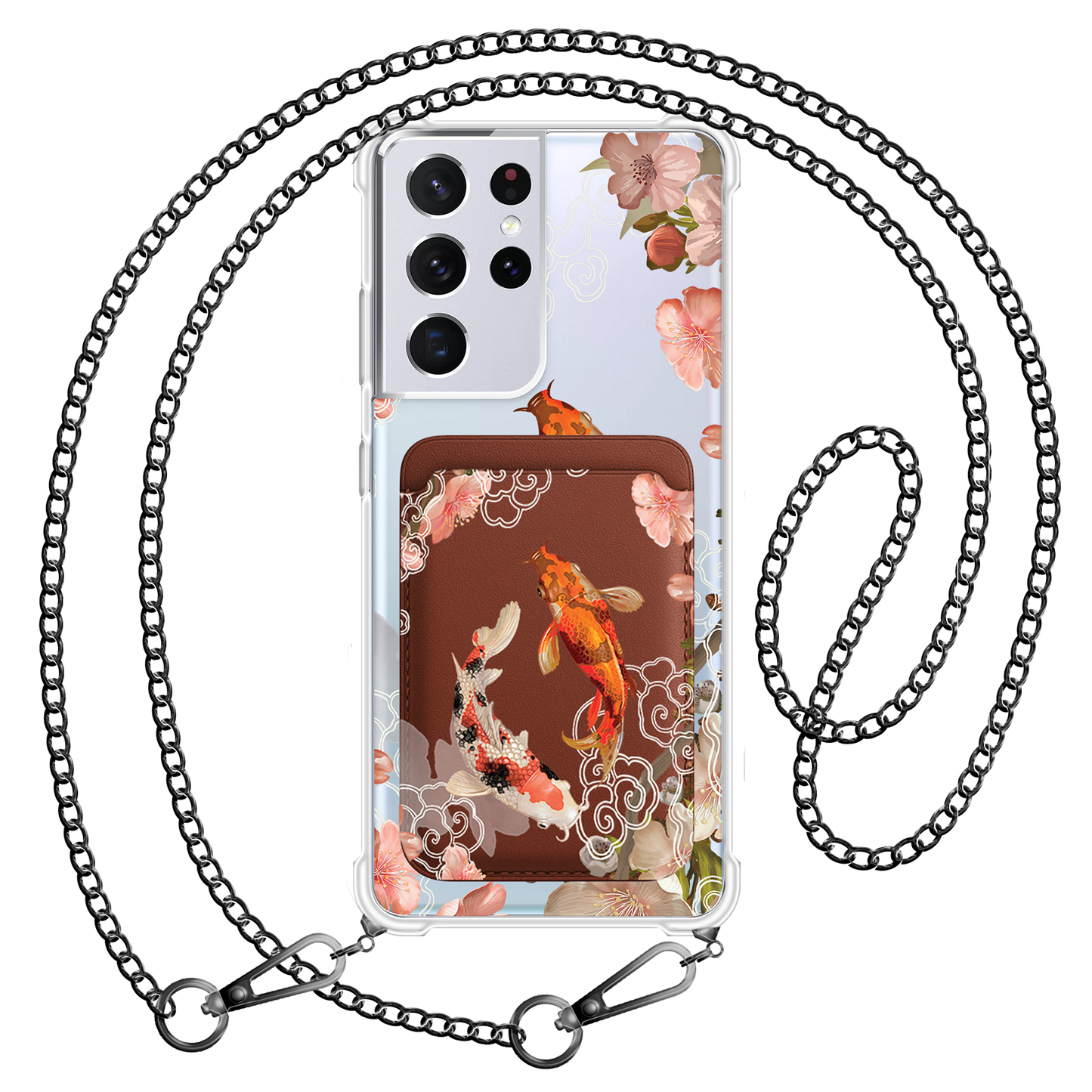 Android Magnetic Wallet Case - Oil Painting Koi