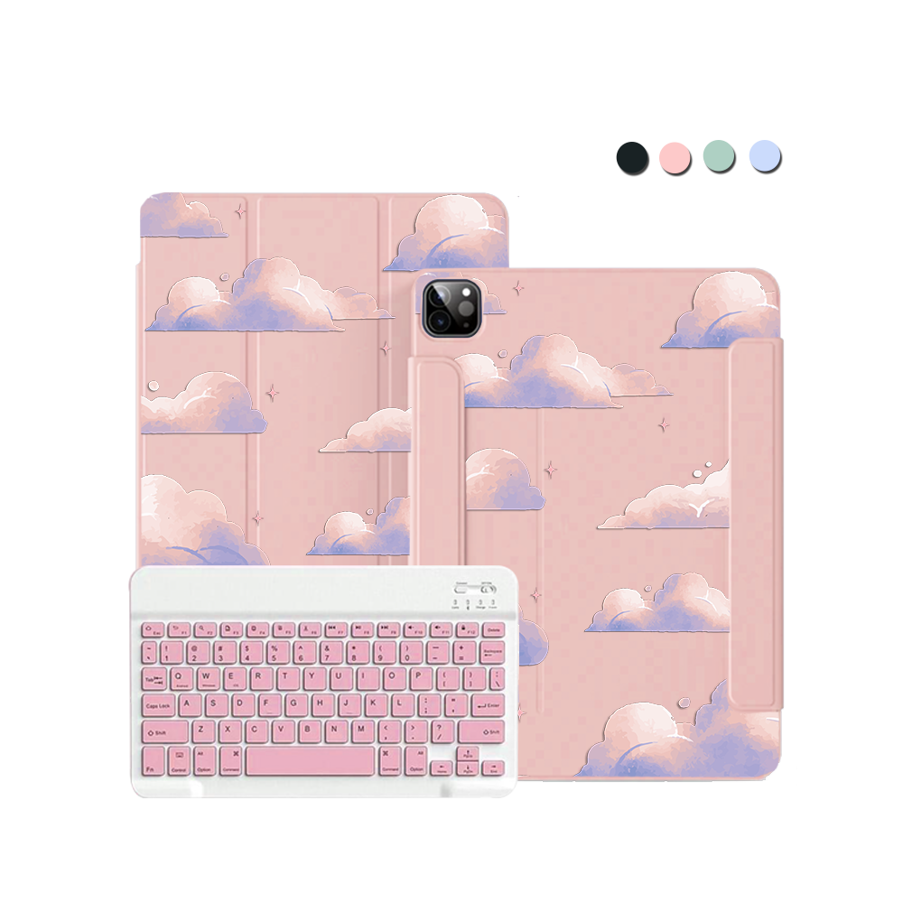 iPad / Android Tab Wireless Keyboard Flipcover - Pastel Clouds