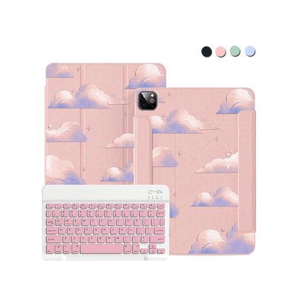 iPad / Android Tab Wireless Keyboard Flipcover - Pastel Clouds