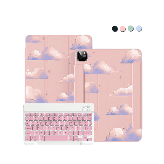 iPad / Android Tab Wireless Keyboard Flipcover - Pastel Clouds