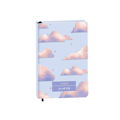 Hardcover Bookpaper Journal - Pastel Clouds (with Elastic Band & Bookmark)