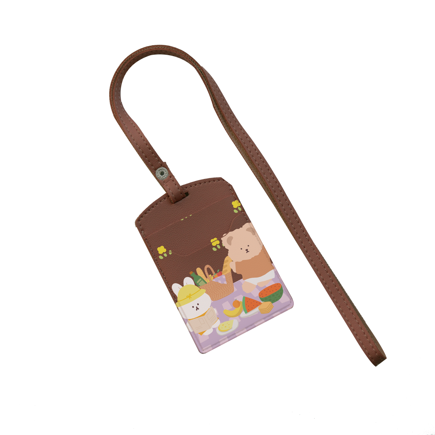 Vegan Leather Lanyard - Picnic Bear 2.0