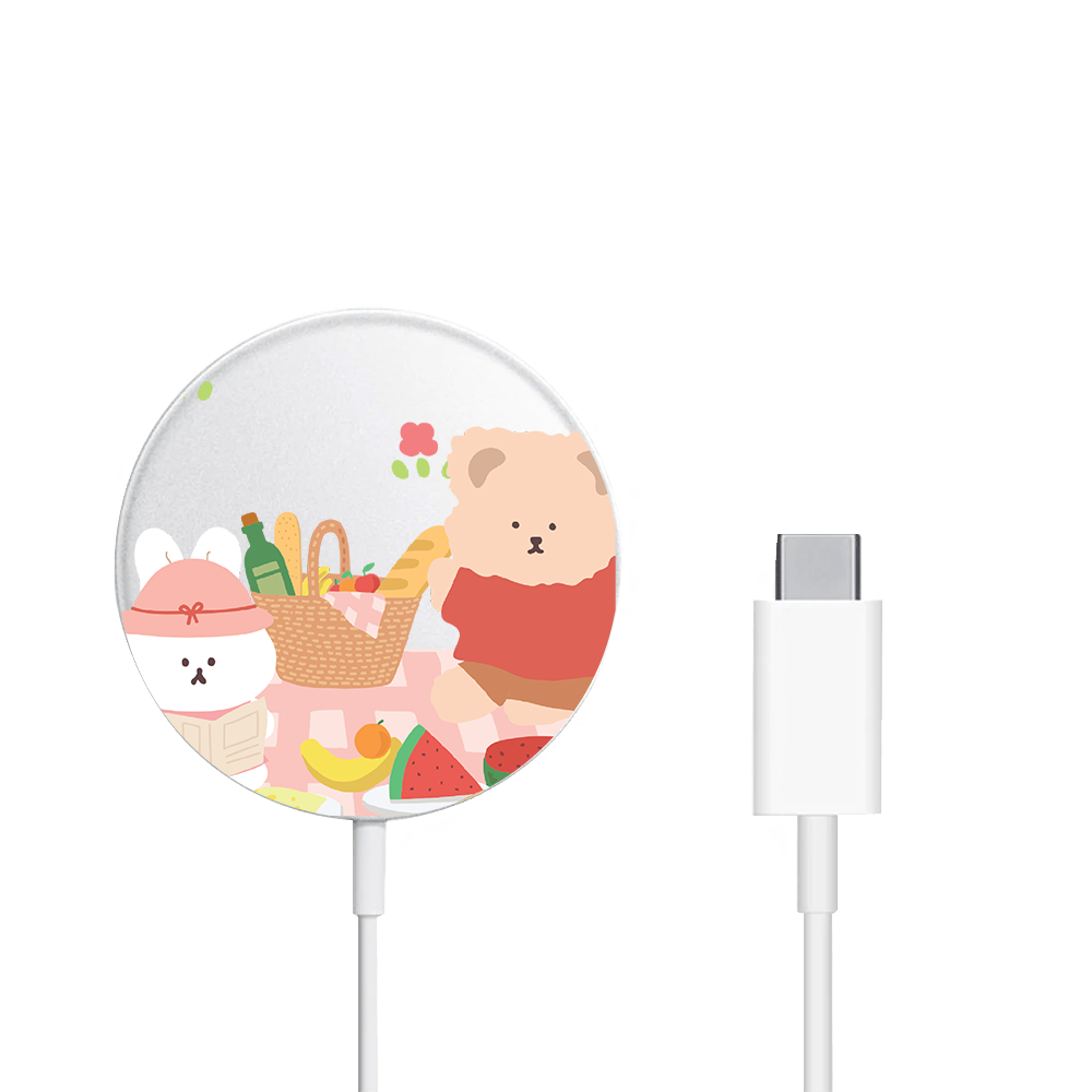 Magnetic Wireless Charger - Picnic Pink