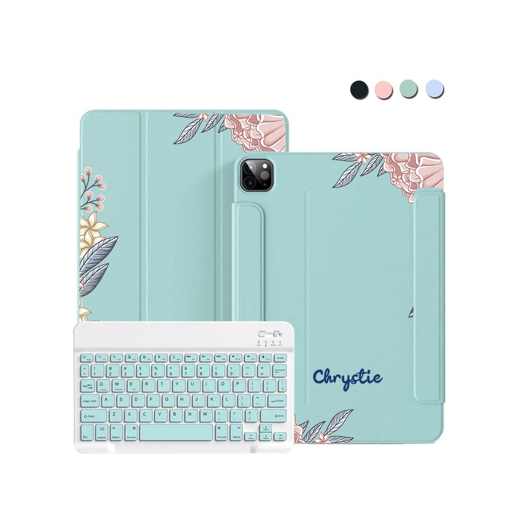 iPad Wireless Keyboard Flipcover - Pink Florals