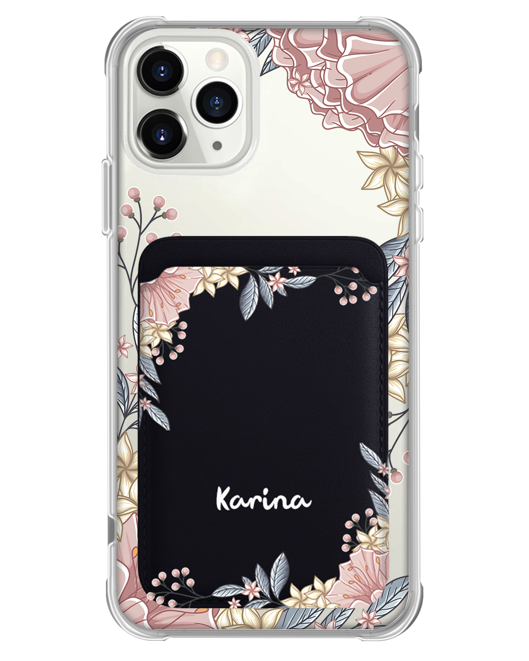 iPhone Magnetic Wallet Case - Pink Florals